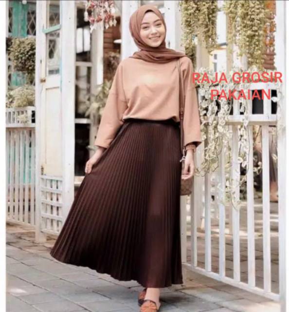 Rok Plisket Murah / Rok Prisket Pleated Sale Polos Rempel