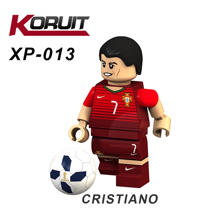 Mini Figure Ronaldo Messi Neymar Beckham Sepak Bola Qatar 2022 Modric Cavani KT1003