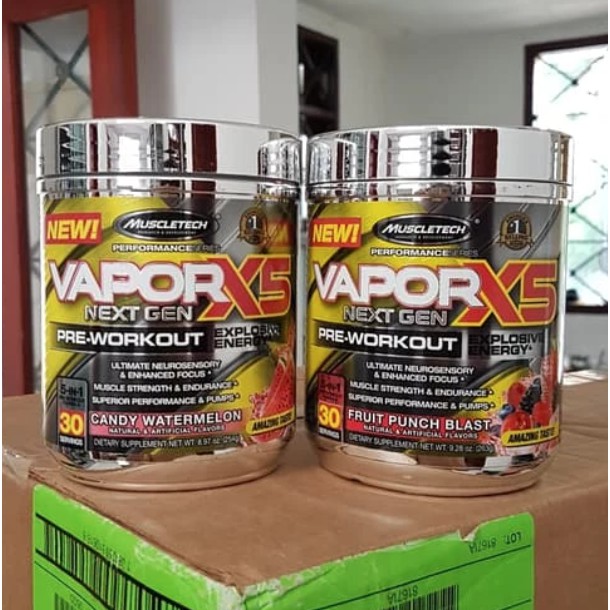 MUSCLETECH VAPOR X5 750GR NEXT GEN PRE WORKOUT PREWORKOUT 750 GR 30 SERVING PERFORMANCE SERIES HALAL