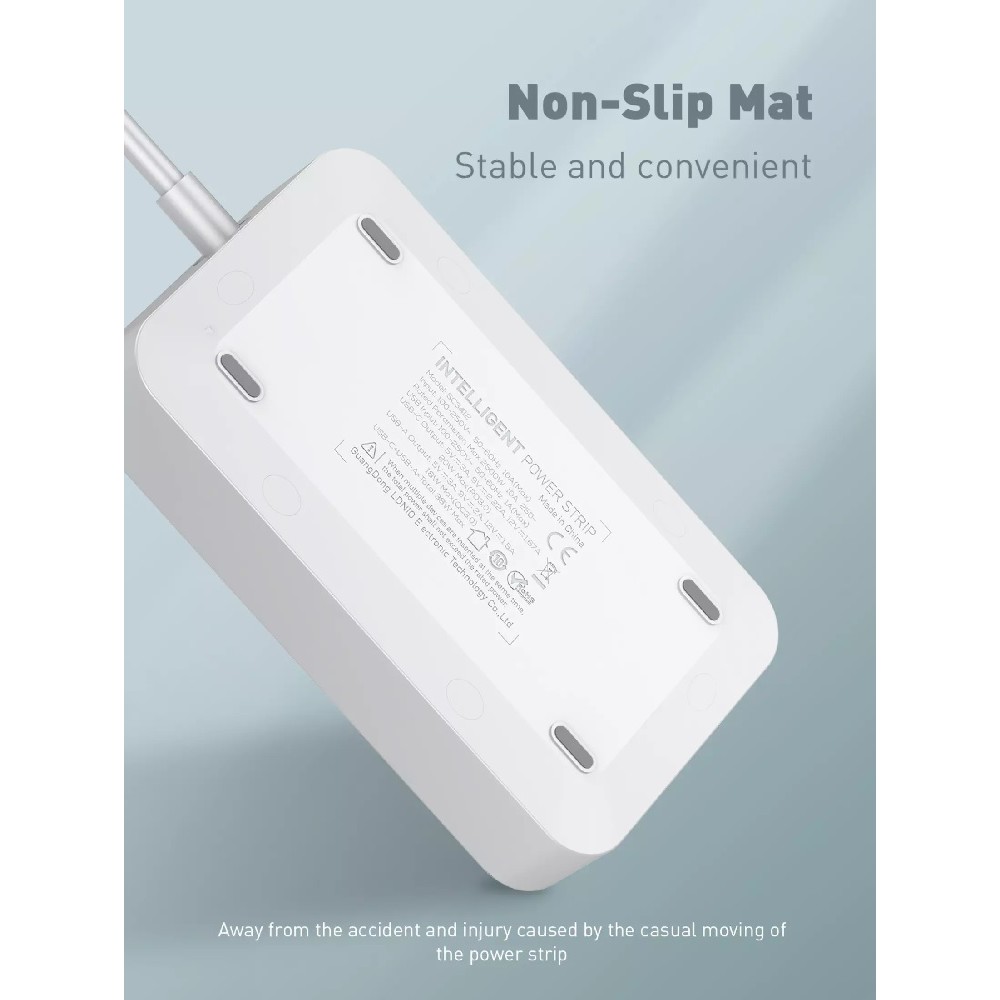 LDNIO SC3412 - 3 Electrical Socket with 3 USB QC 3.0and 1 USB-C PD 20W - Power Strip with USB-C PD