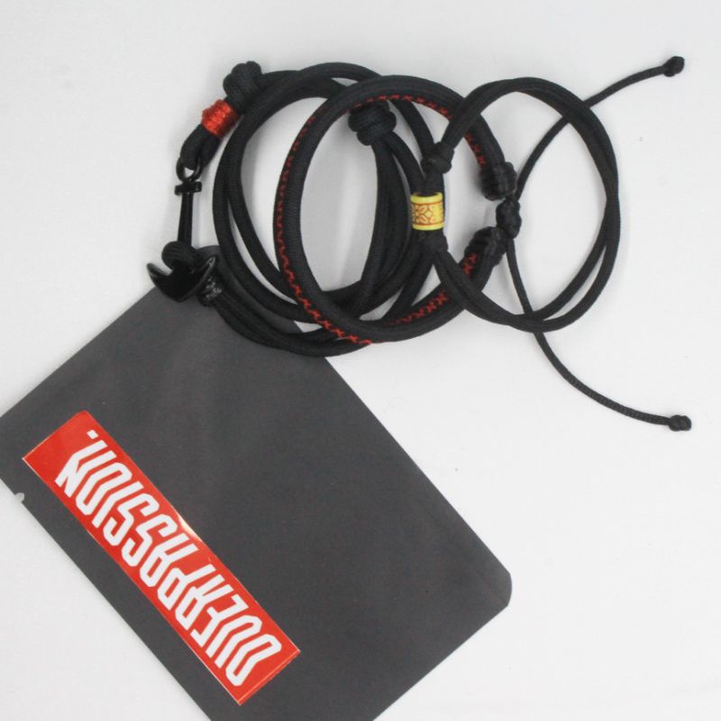 Gelang Paket Pria/Wanita Gelang Tali Prusik Paracord ,Gelang Tangan Warna Hitam Merah