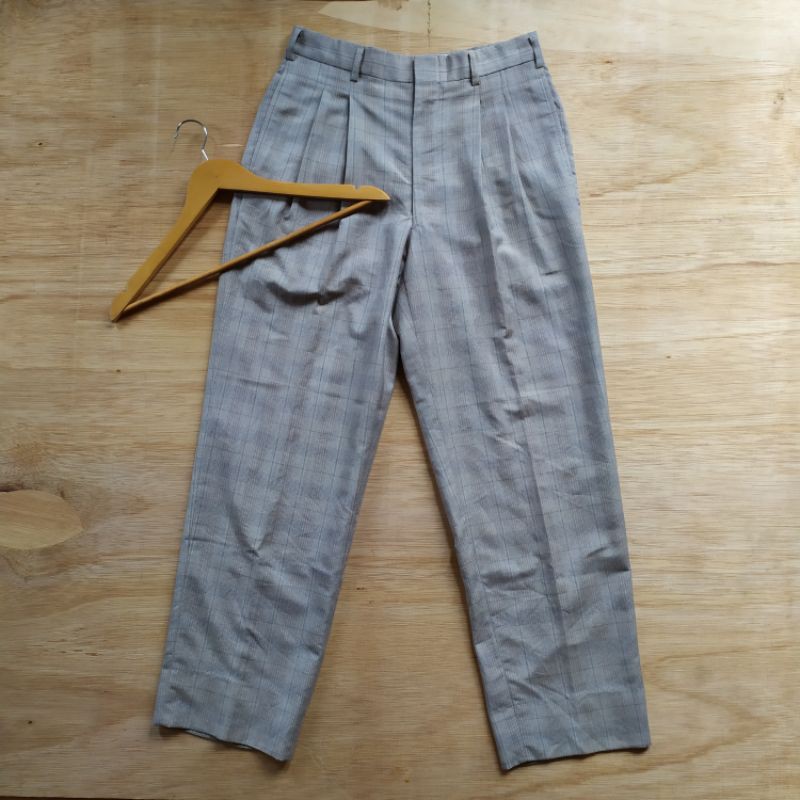 Celana Tartan Unbranded Regular Fit Cream Bekas Second Original