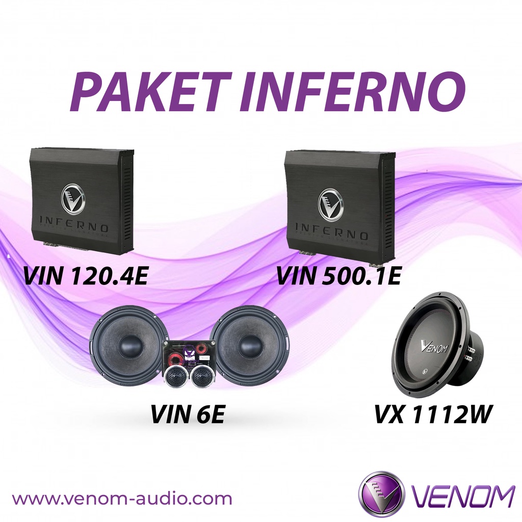 PAKET AUDIO MOBIL VENOM INFERNO POWER, SPEAKER, SUBWOOFER