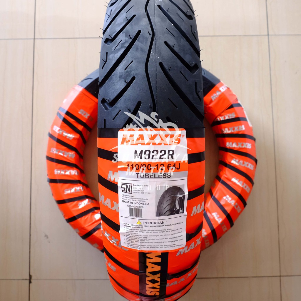 Ban Tubeless Maxxis 110/90-12 Scoopy Ring 12 Original M992R Matic Sepeda Motor Dual Compound Soft