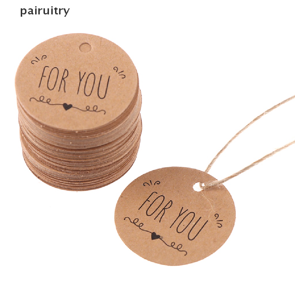 Prt 100Pcs Labeltag Bahan Kertas Kraft Desain Tulisan For you Untuk Dekorasihadiah