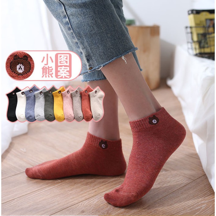 Kaos Kaki Wanita Mata Kaki IMPORT Kaos Kaki Ankle Beruang Kaos Kaki Perempuan Kaos Kaki Mata Kaki Cewe