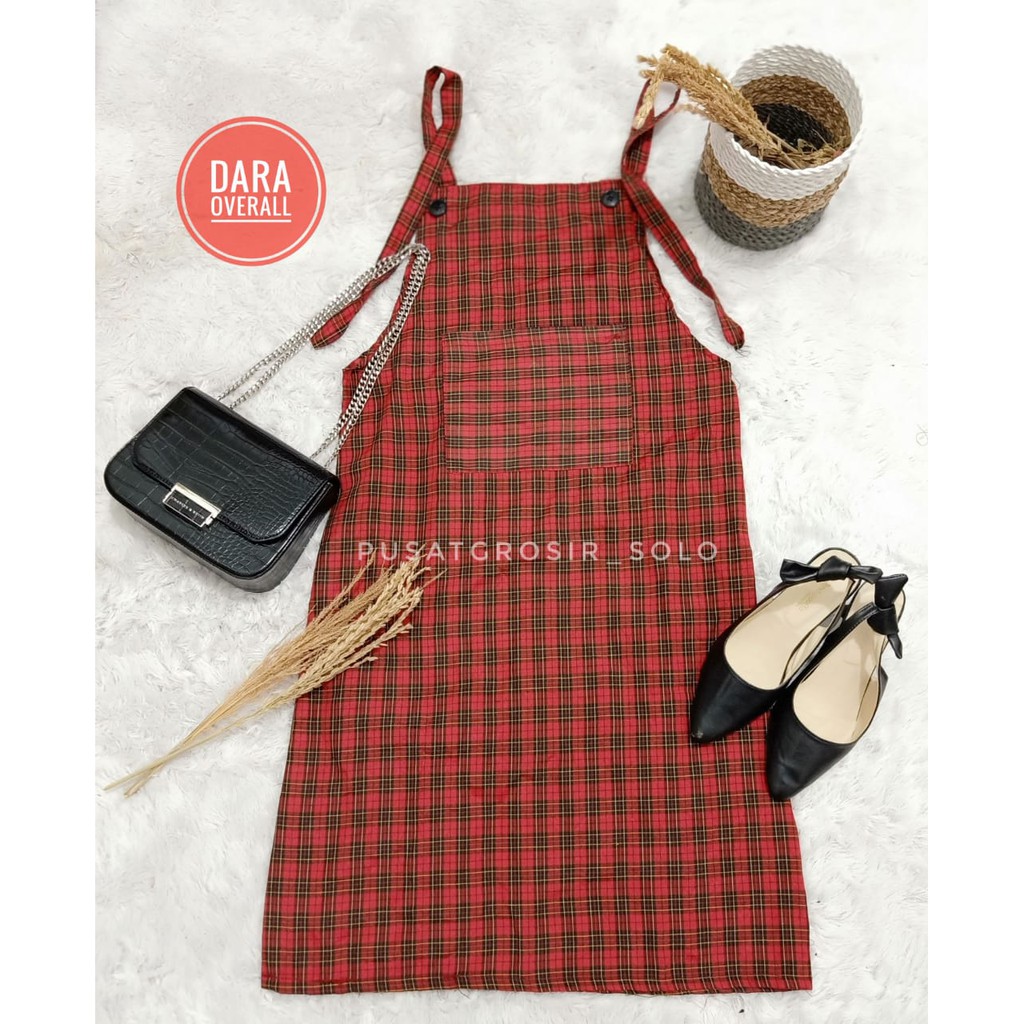 NEW YEAR SALE!! DARA OVERALL PUSATGROSIR_SOLO/ KOTAK TARTAN SQUARE AS NILA CASEY