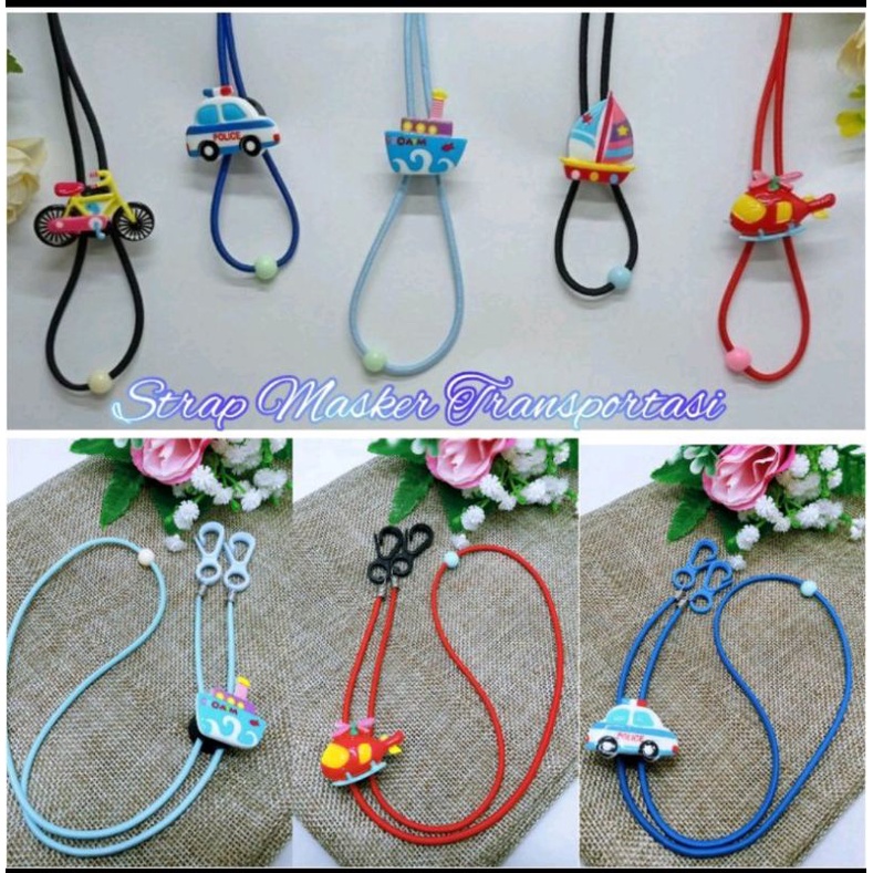 strap masker anak strap masker karakter transportasi strap masker cowok