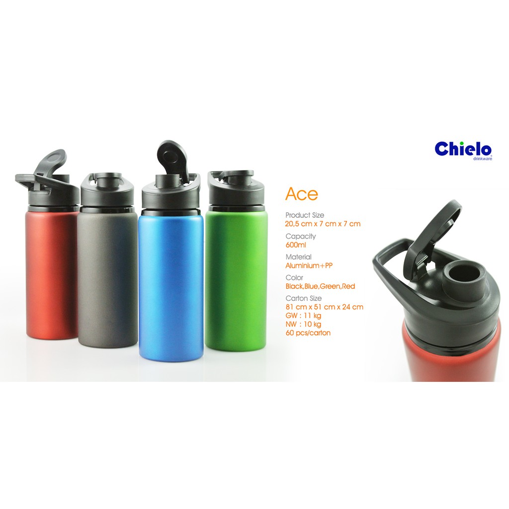 Jual Botol Minum Tumbler Chielo Ace Alumunium 600ml Shopee Indonesia 1204