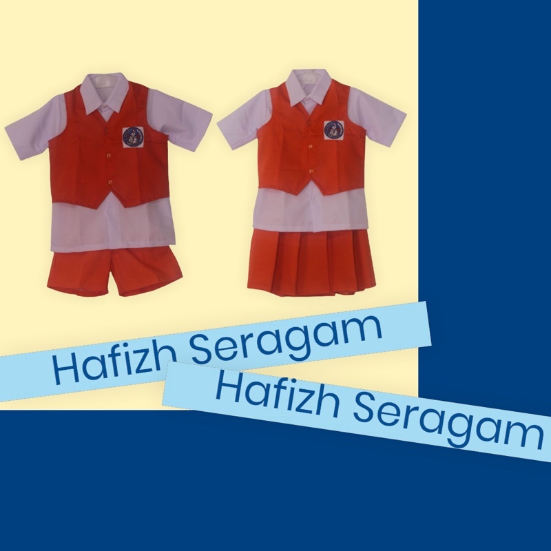 Seragam TK nasional Bhayangkari Orange Putih Pendek