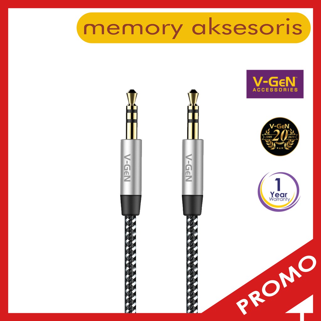 Jual Kabel Audio Aux V Gen Ca Cable Mm Male To Male Kabel Meter Shopee Indonesia