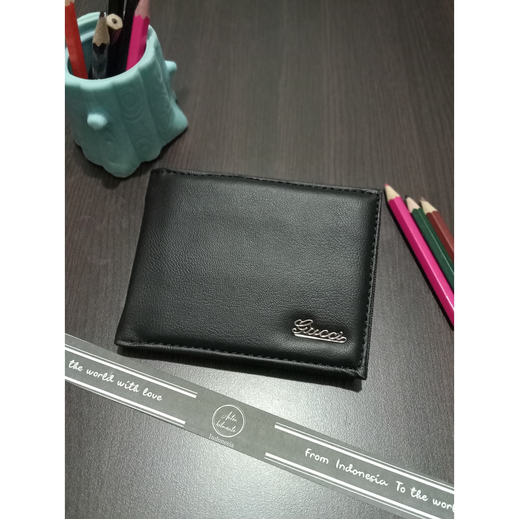 [AHLMN] Dompet lipat dua simpel elegan, bahan sintetis murah meriah #dompet #dompetpria dompet