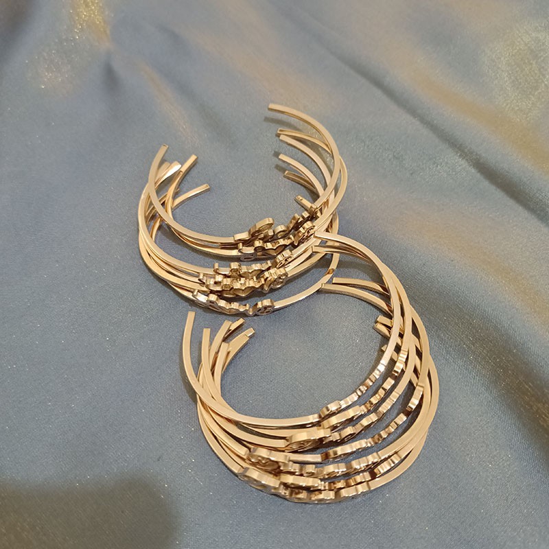 （COD)gelang bangle wanita cewek fashion baja titanium rose gold tidak luntur bagus import murah