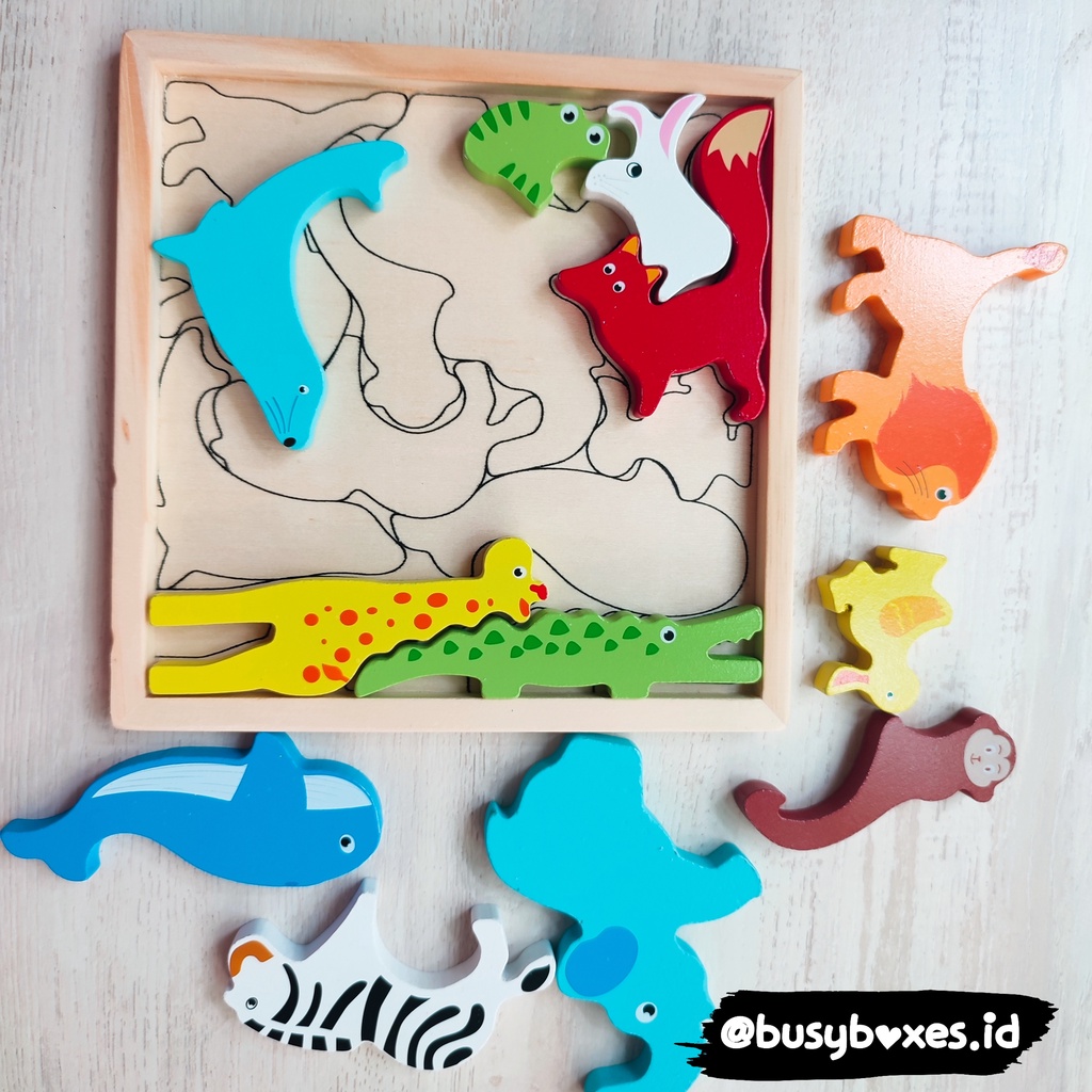 [busyboxes.id] puzzle hewan wooden toys puzzle kayu puzzle 3D