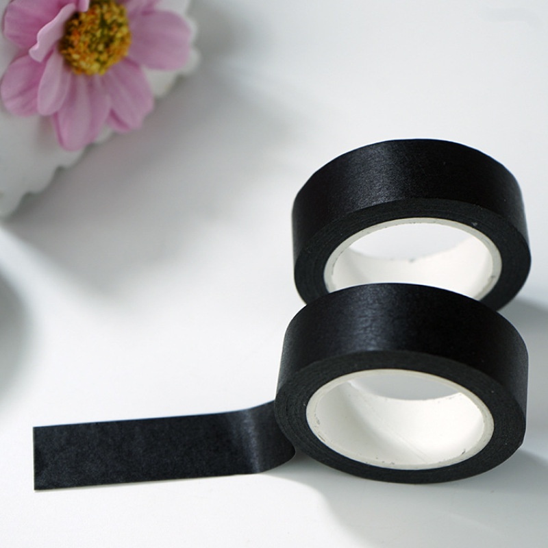 1PC 15mm X 10m Solid White Black Decorative Paper Writable Adhesive Washi Masking Tape School Supply