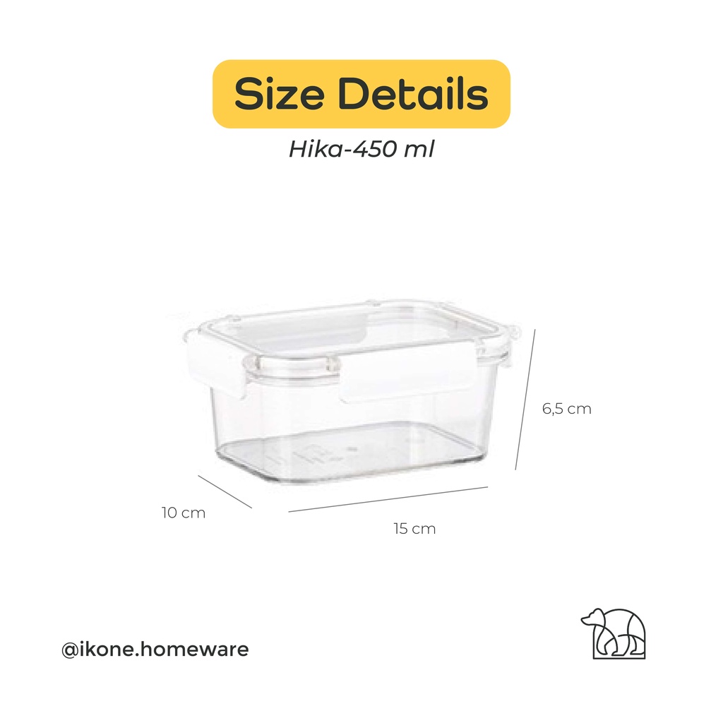 【IKONE】HIKA Kontainer Makanan Stackable Tempat Penyimpanan Makanan Serbaguna Kedap Udara Food Storage Box Tempat Penyimpanan Kulkas Sayur Buah Daging Tupperware Kotak Bening Kulkas Lemari Dapur Food Organizer