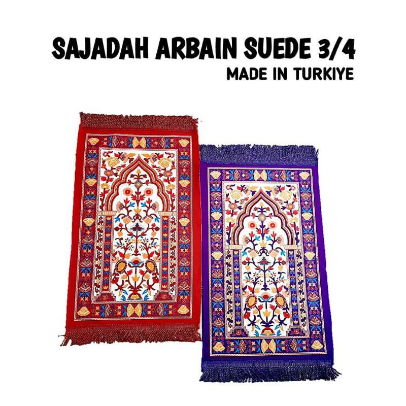 COD SAJADAH MUKA / SAJADAH TRAVEL / SUEDE TAMBANG / SUEDE ARBAIN 3 PER 4 / TIPIS TRAVEL Kecil Sajadah Turki Sajadah Anak Mini ukuran 35x65cm Bahan Suede Sajadah tipis Sajadah Turki