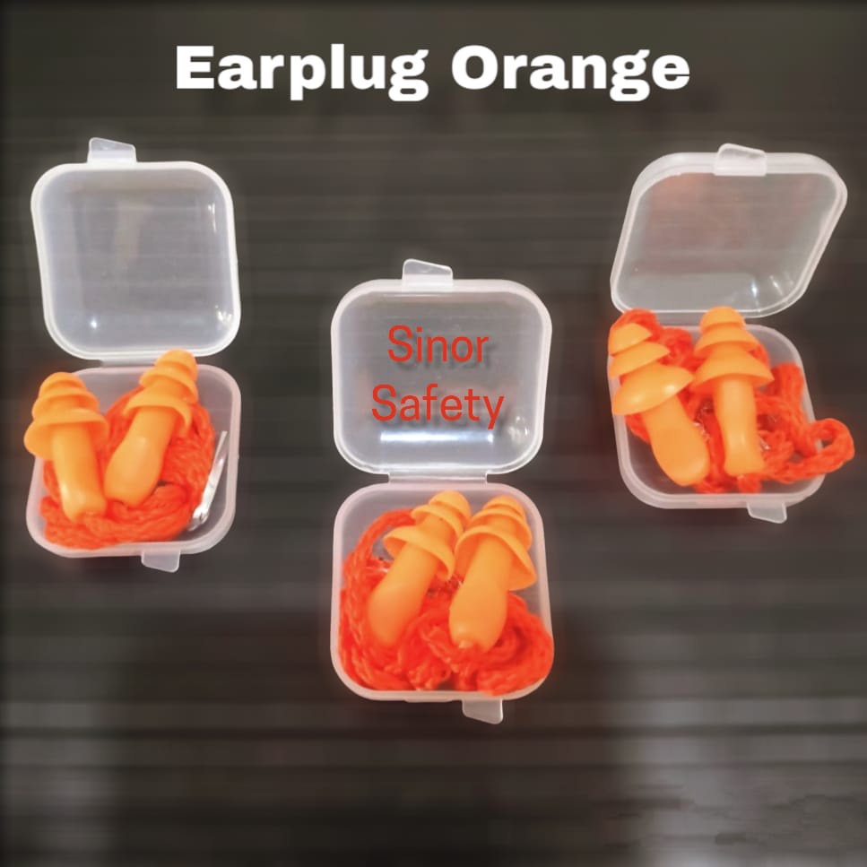 Earplug Silicone/penutup telinga anti bising ORANGE