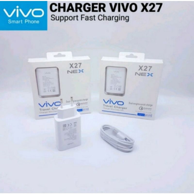 CHARGER VIVO FAST CHARGING NEX X27 QUICK CHARGER 2A TYPE C USB CABLE