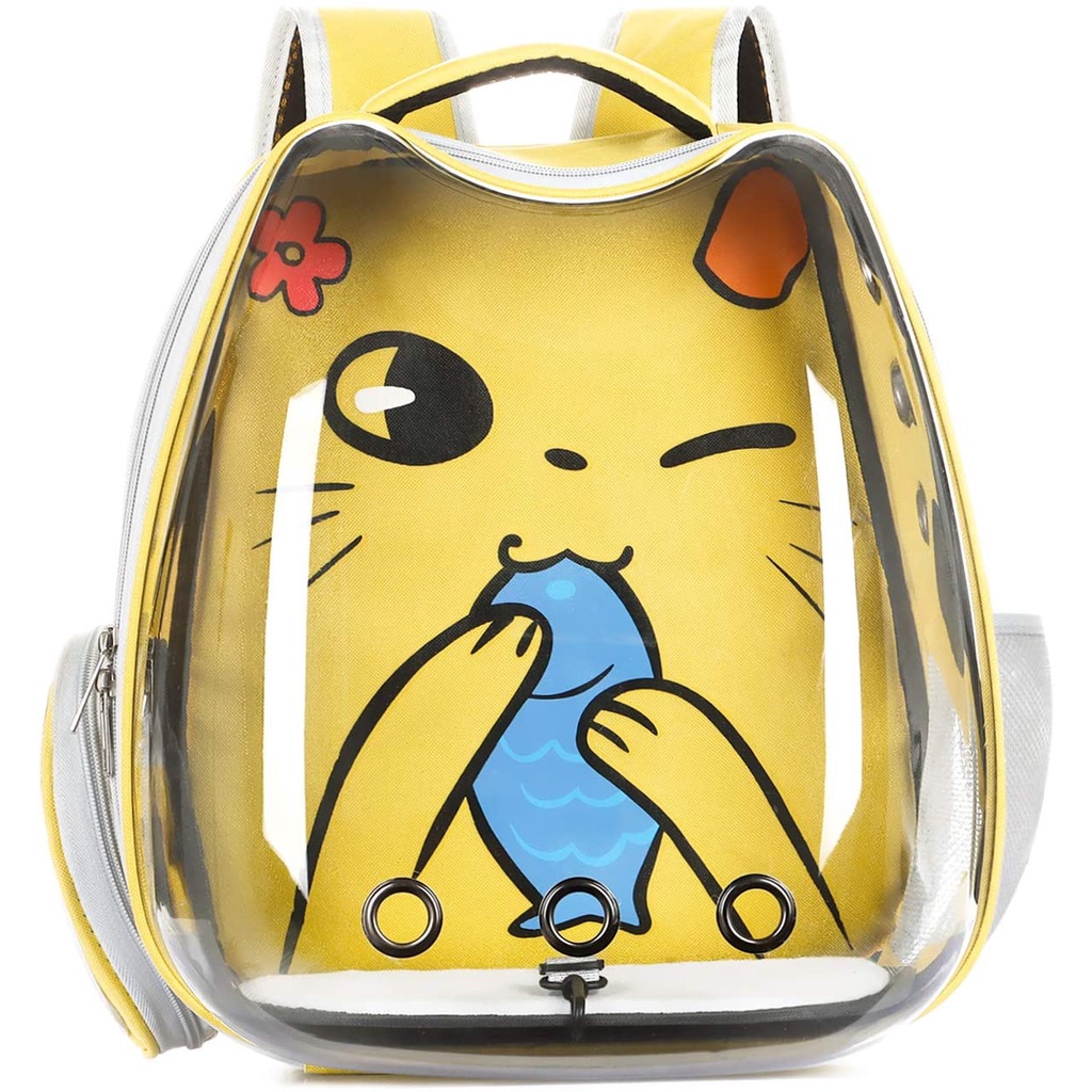 Tas Ransel Cabin KK Kuning Pet Cargo Carrier Karakter Kucing Anjing