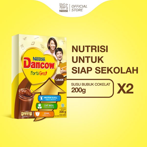 

Nestle DANCOW FortiGro Susu Bubuk Susu Anak Coklat 200 x 2pcs