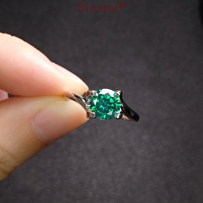 New Hot Sale Classic Inlaid Green Crystal Diamond Ring Couple Ring