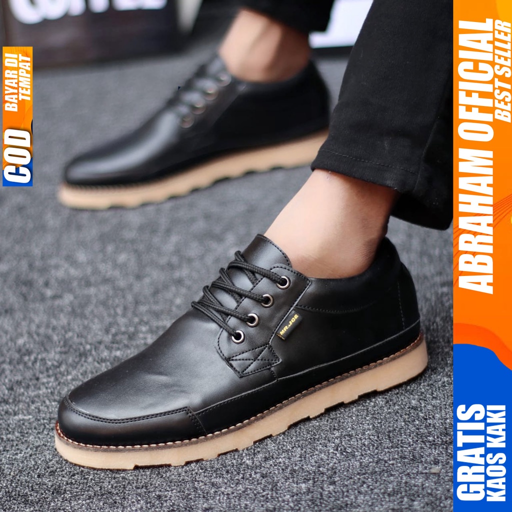 ABRHM JOE Sepatu Formal Kasual Pria Kerja Kuliah Trendy Pria Kulit Syntet Asli Murah Terlaris ori