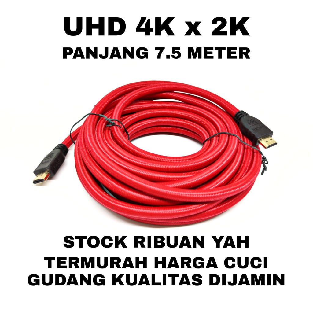 SKU-1160 KABEL HDMI 7.5M V.2.0 ULTRA HD 4K HIGH QUALITY HDMI 7.5 METER UHD 7.5METER