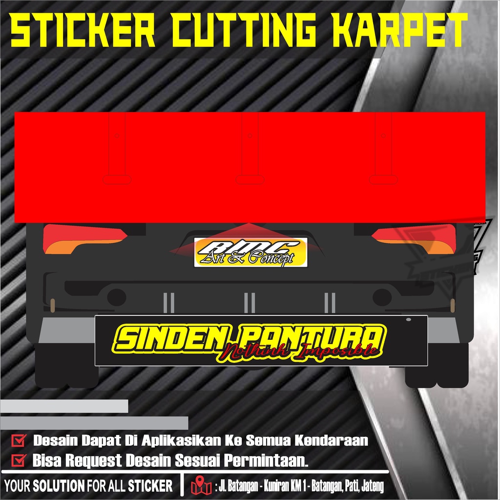 Stiker cutting karpet truck/mobil/pickup stiker Tulisan kepet truck elf/canter/dyna/umplong