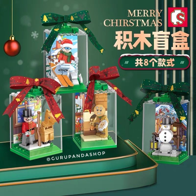 Christmas Hiasan Natal lego sembo block santa blok 1set isi 8