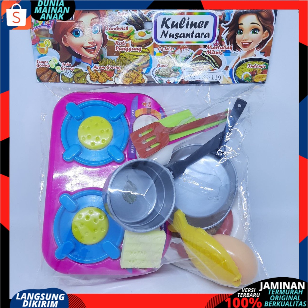 Mainan Anak Masak Masakan / Dapur Set / Cooking Set Mainan Perempuan / Laki Laki / Edukasi Edukatif Cheff