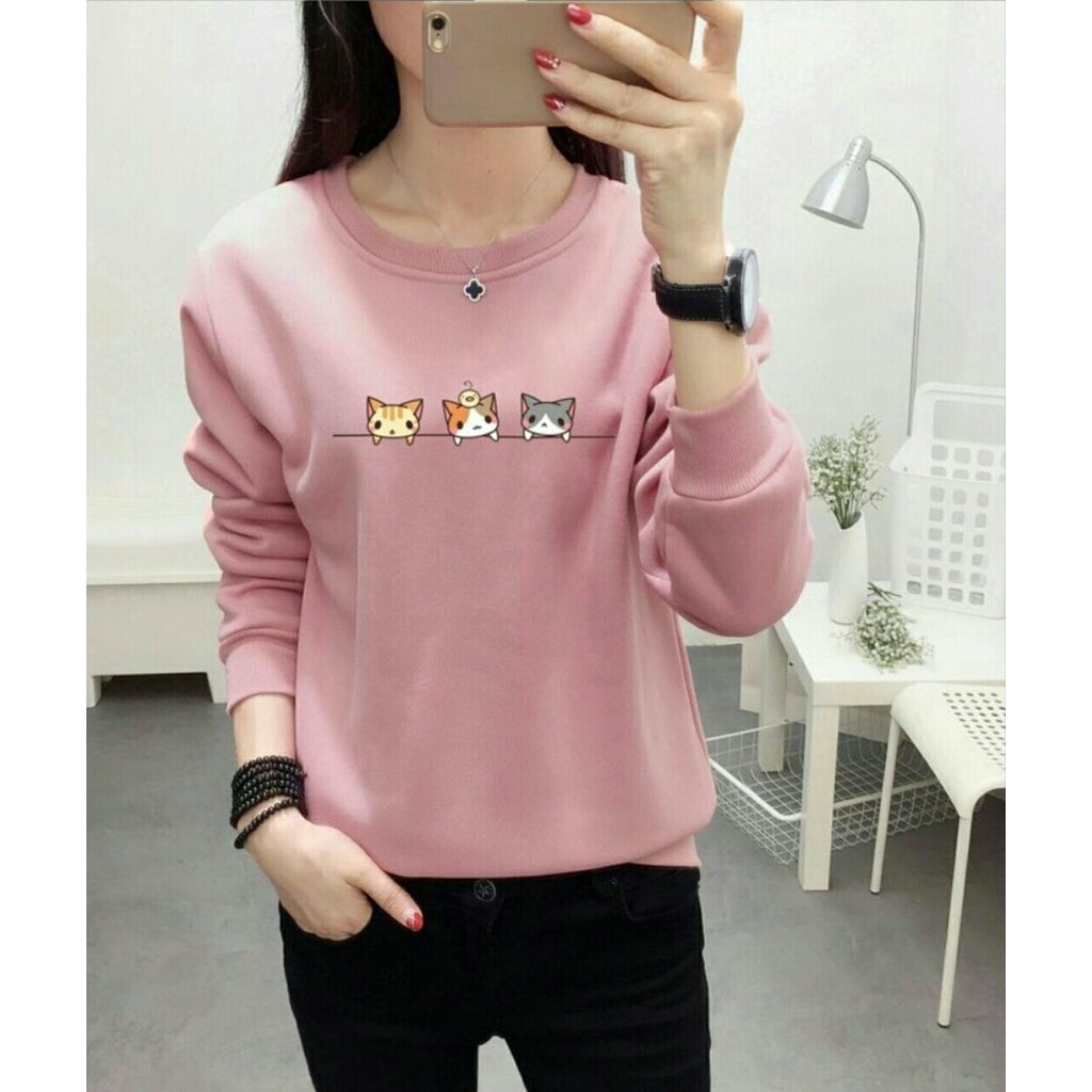 Sweater wanita korean style/ miawmiaw TOP /swetar remaja vr