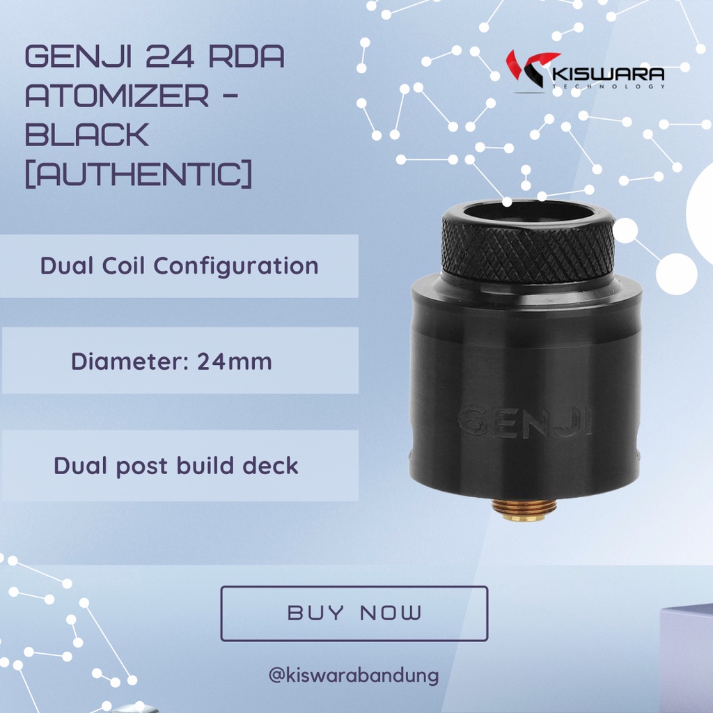 Genji 24 RDA Atomizer - BLACK [Authentic] KiswaraBandung