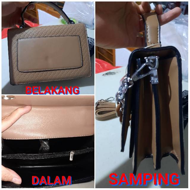 Tas fashion ck M6004  3 tali 6054 anyam kulit dove handbags selempang