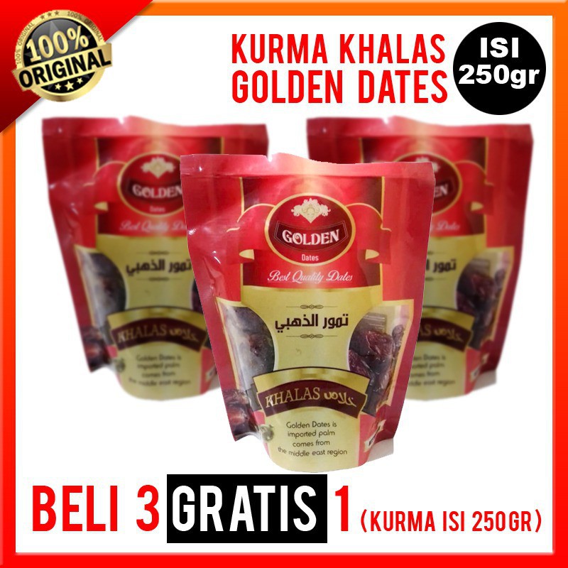 

Jual PROMO Kurma Golden Khalas 250 gram Beli 3 Bungkus FREE 1 Bungkus Kurma Golden Khalas 250 gram