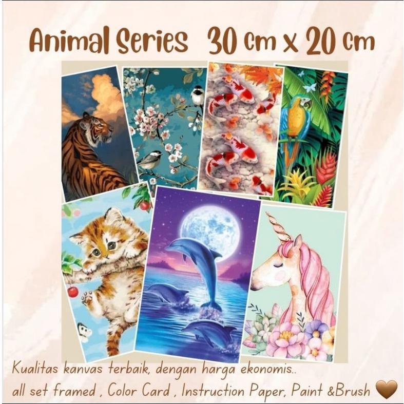 

ORIGINAL mini diy paint by number kit ready jakarta. painting by numbers 20x20cm - world series