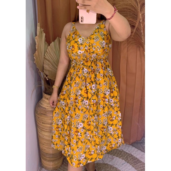 Dress mosa motif bunga( geser pilihan warna)