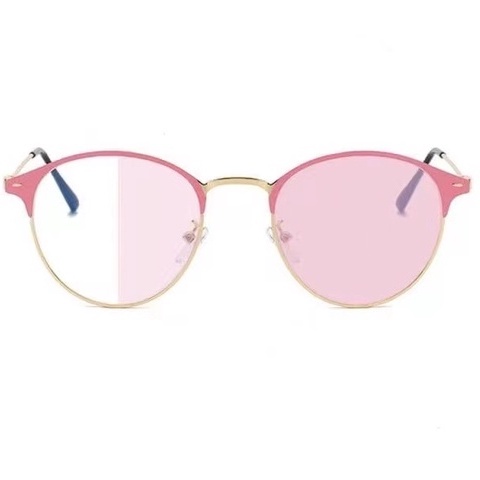 2 In 1 Kacamata lensa photocromic anti radiasi wanita pria kacamata bingkai Titanium komputer Anti Silau fotocromic #54-PC-54  PINK LENSA
