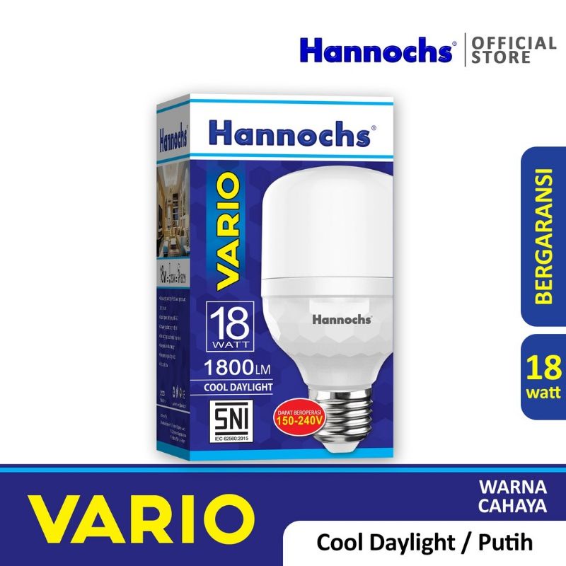 Paket 5 pcs Hannochs Vario 18 Watt Cahaya Putih