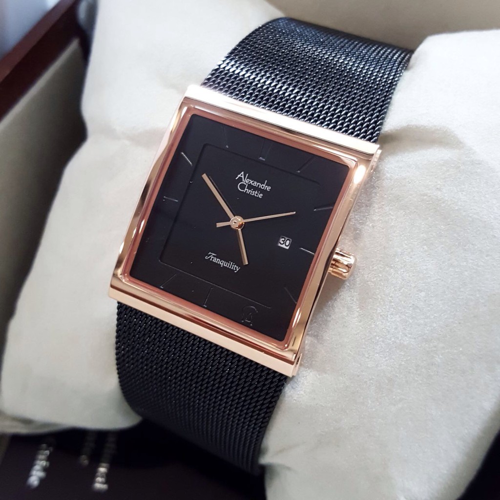 Alexandre Christie AC8333L Jam Tangan Wanita Stainless Steel hitam rose gold