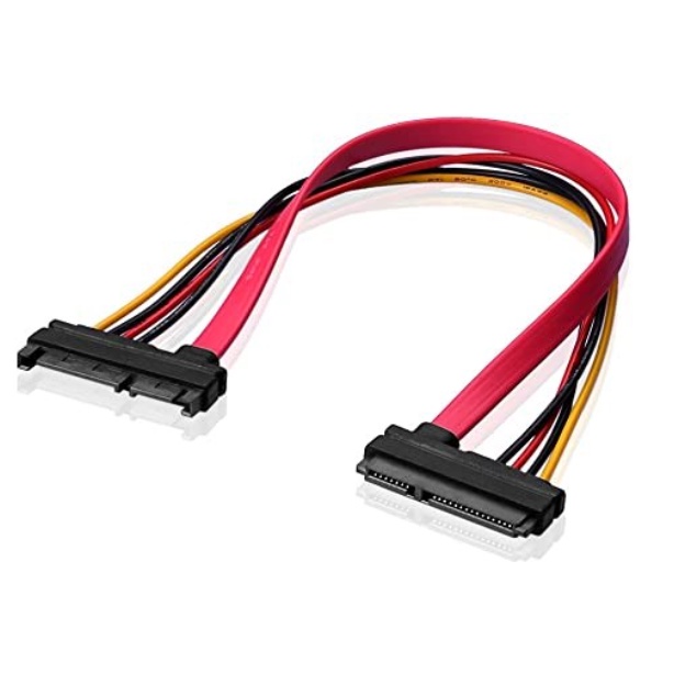 Cable sata extension 7 + 15 pin male to 22 pin female serial ATA 50cm NB power data for hdd harddisk ssd