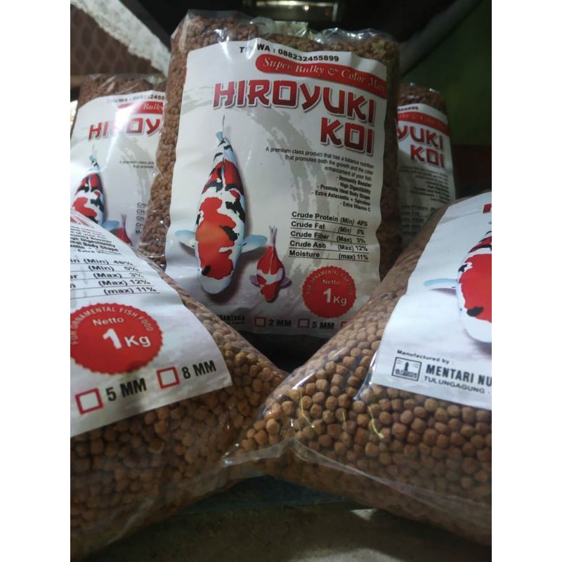 Pakan ikan koi HIROYUKI KOI super bulky & color max (repack 1kg)/ Pakan Koi/ Kolam Koi/ Koi Bulky