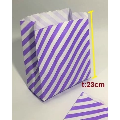 

(TERLARIS) Dijual Paperbag Flat Kantong Kertas Warna Ungu Garis (L) Souvenir