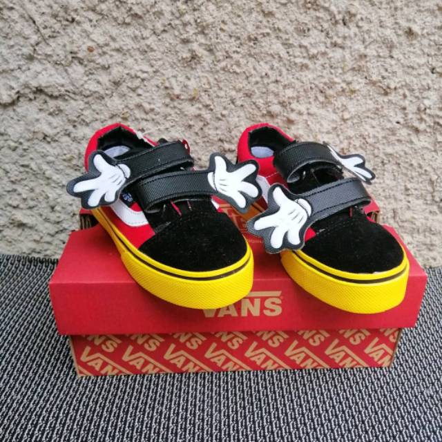 Sepatu Vans Mickey Junior Anak Artis Rafi Rafatar black white Merah Sneakers Lebaran Lucu Tk Sd