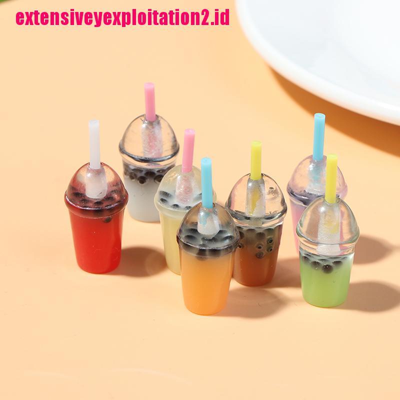 &lt; E2id &amp; &gt; 5Pcs Miniatur Gelas Pearl Milk Tea Skala 1: 12 Untuk Rumah Boneka