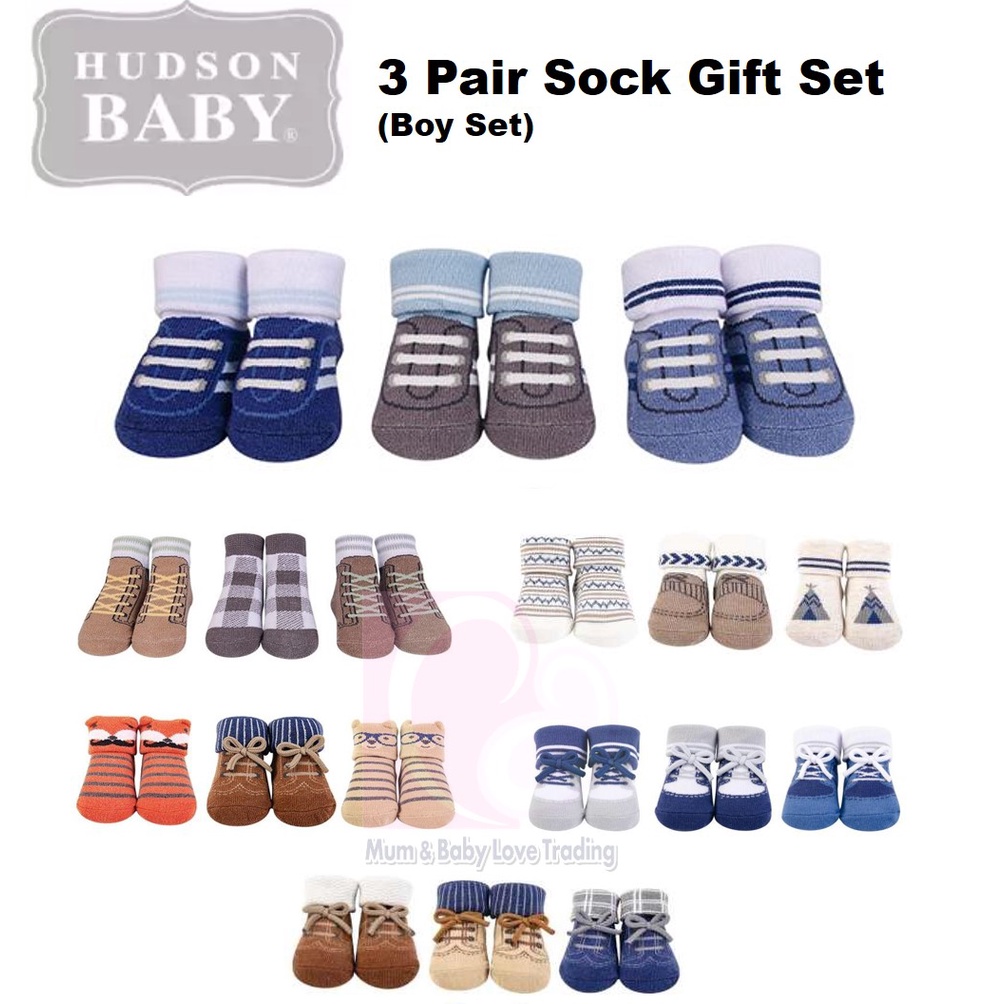 Hudson Baby Sock Gift Set 3 Pair Socks / Kaus Kaki Bayi 0-9 Bulan 3 Pasang/Pack (Motif Random Boleh Chat Terlebih Dahulu ya Bun)