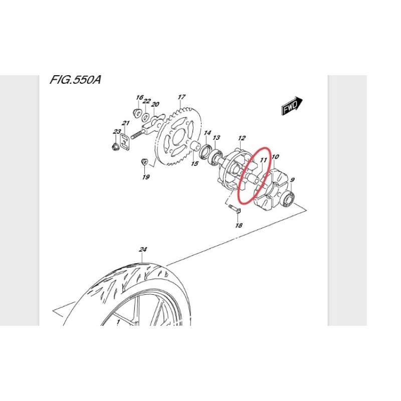 Boshing Naphear Bosh Dalam Tromol Belakang Retainer Rear Sprocket Drum Satria Fu FI Injeksi Raider FI SGP-2