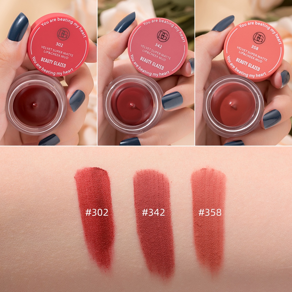 (READY &amp; ORI) Beauty Glazed Lip And Cheek Blusher Matte Lip Balm B83