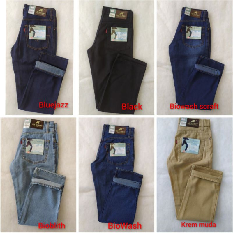 LeeClasic Original Blue Jeans - celana standar