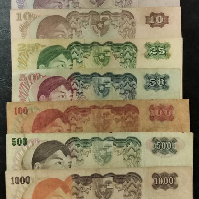 Uang kuno Indonesia seri Sudirman set 1-1000 rupiah tahun 1968